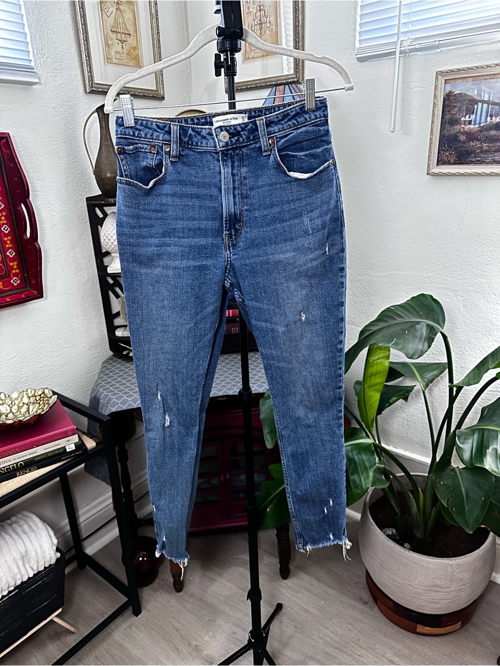 Abercrombie & Fitch Blue Denim The Skinny High Rise Jeans Curve Love Style